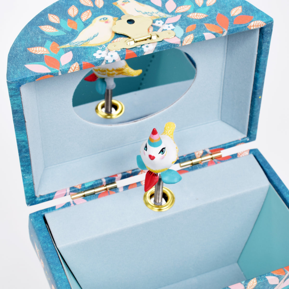 木と小鳥のデザインが美しい オルゴール付きジュエリーボックス ナイト