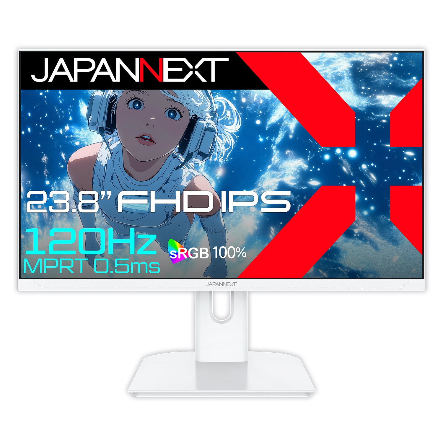 ホワイトモデル】JAPANNEXT 23.8インチ IPSパネル搭載 120Hz/0.5ms
