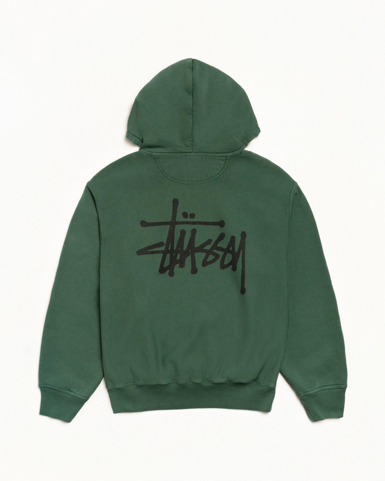 Basic Stüssy Zip Hoodie Pigment Dyed – Pine | Tee & Sweats