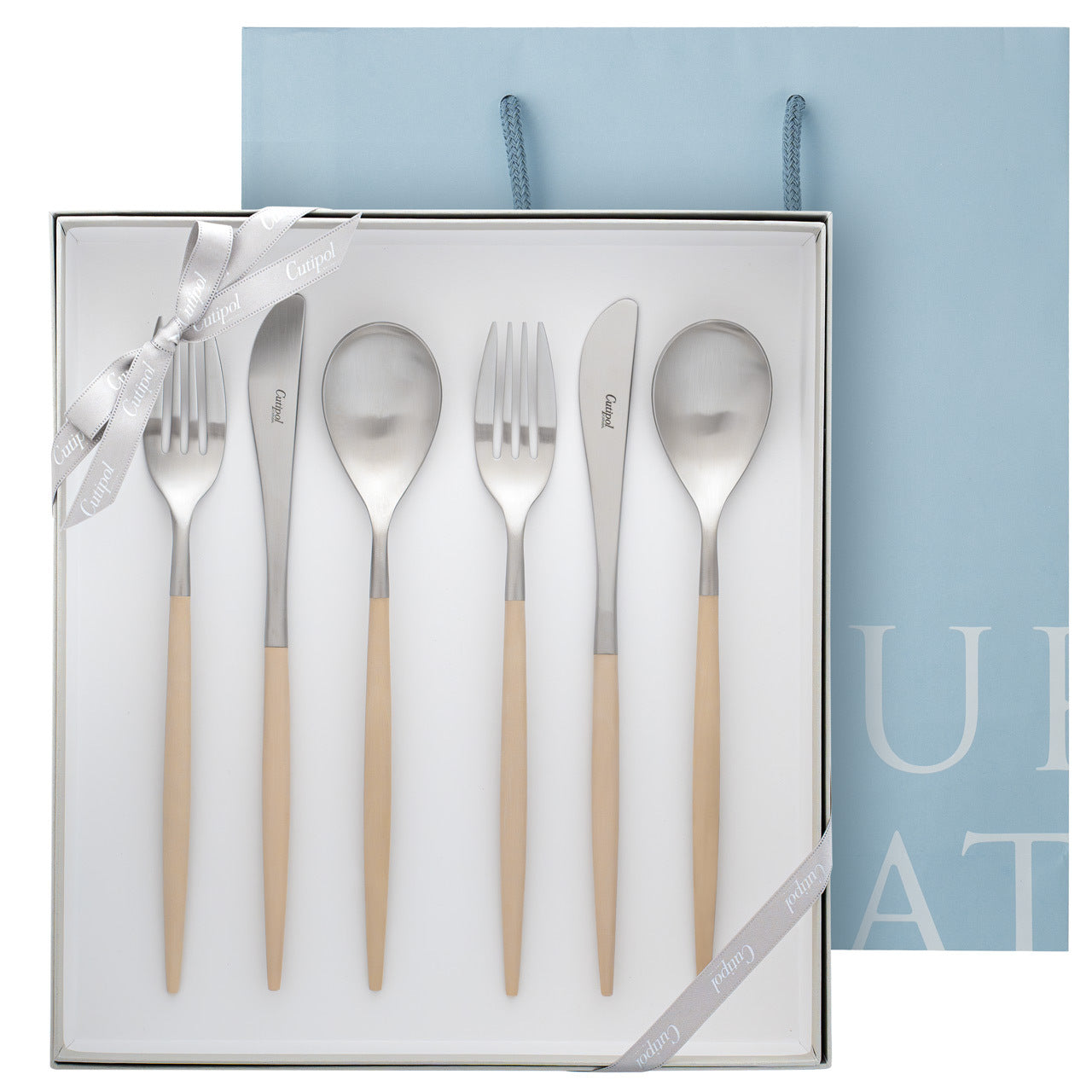 クチポール MIO/ミオ ディナー 6本 ギフトセット アイボリーシルバー