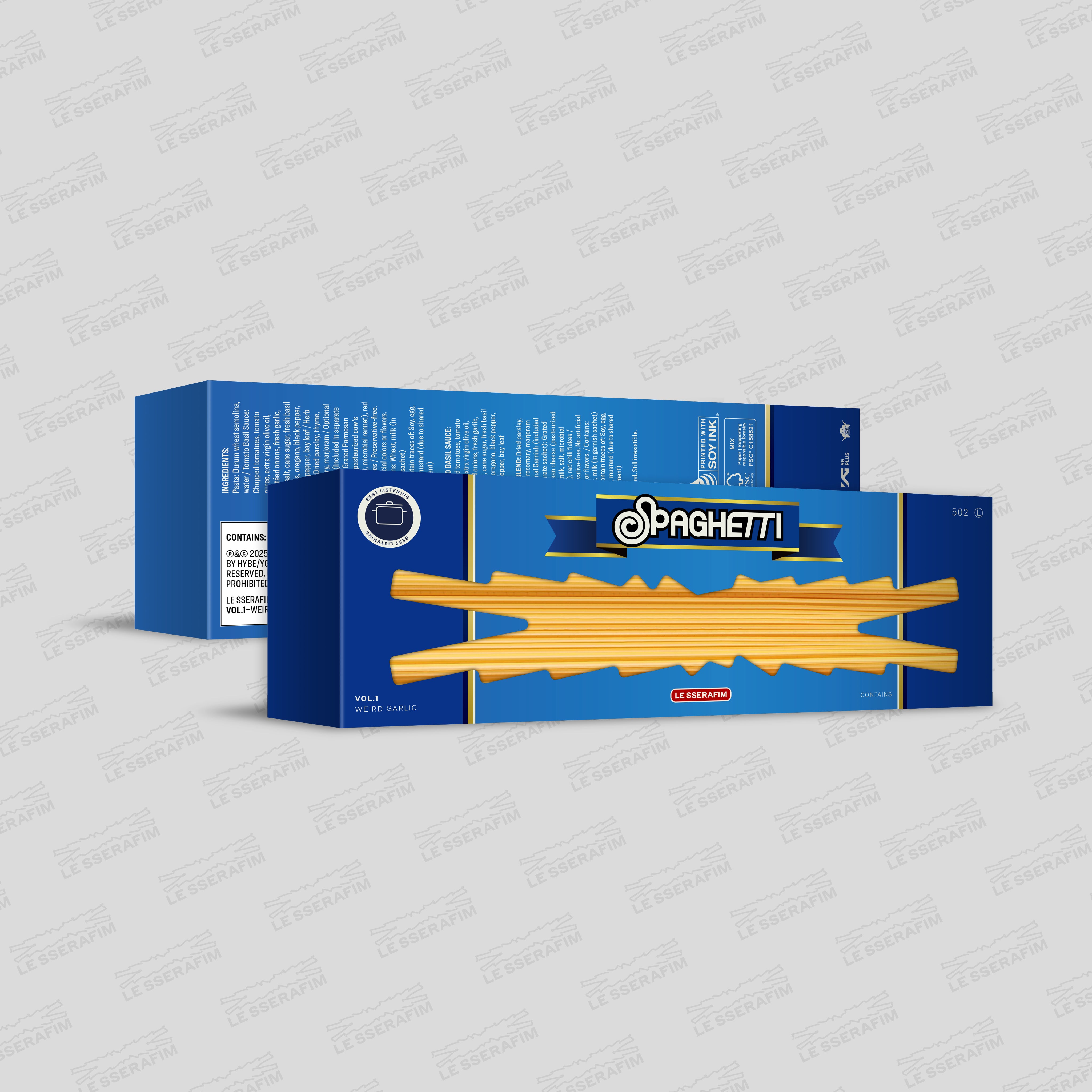 LE SSERAFIM 1st Single Album 'SPAGHETTI' WEIRD GARLIC (Signed ver