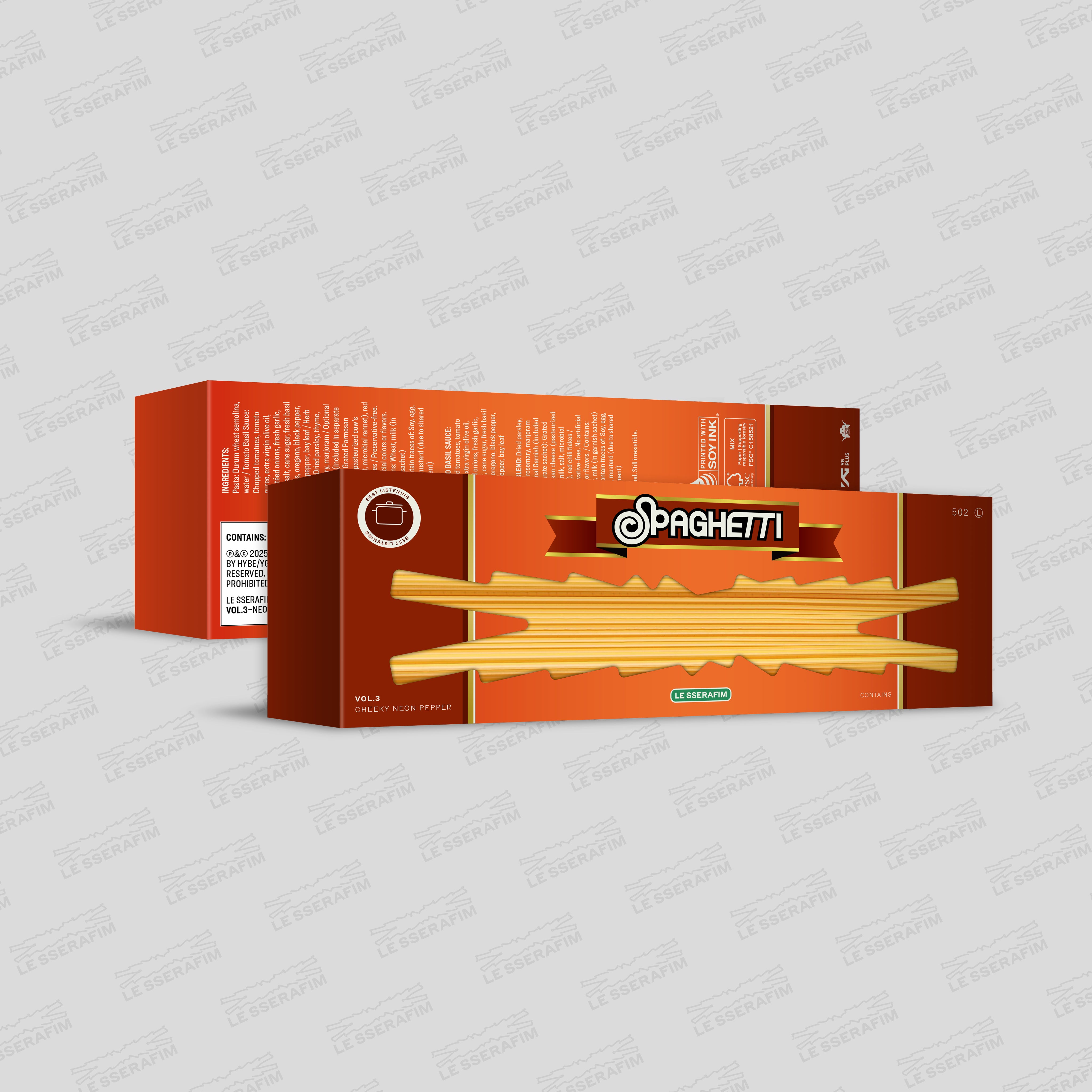 LE SSERAFIM 1st Single Album 'SPAGHETTI' CHEEKY NEON PEPPER