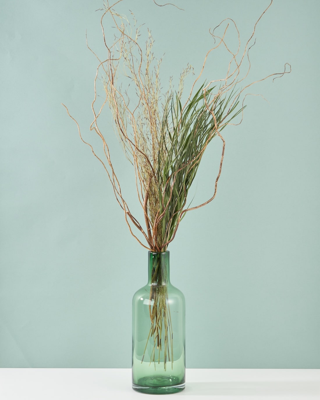 飾るだけでサマになるドライフラワーセット（雲竜柳・アレカヤシ