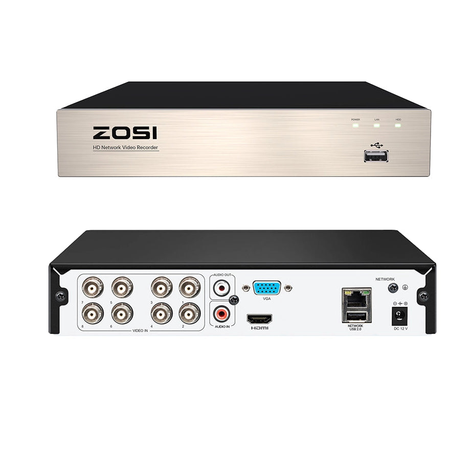 ZOSI 1080P 防犯レコーダー 8ch 2tb 防犯カメラレコーダー ahd