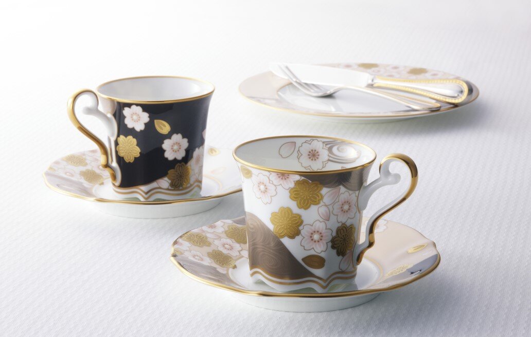 あやみなも コーヒーカップ&ソーサー(夜桜金銀彩) | ノリタケ食器公式