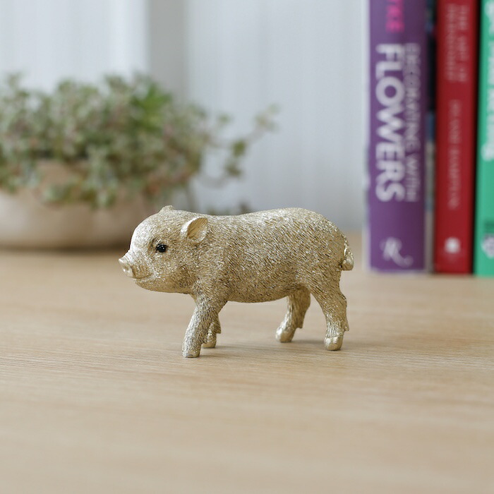 楽天市場】かわいい 置物 金の豚 ミニ ゴールデンピッグ woobia