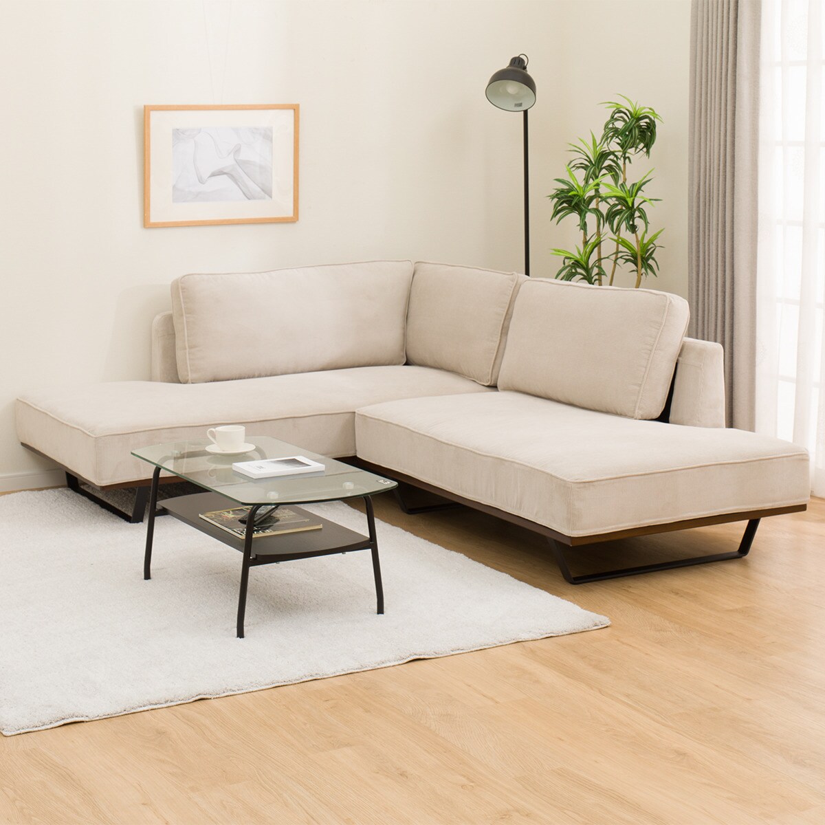 楽天市場】布張りカウチソファセット(VS04C)【配送員設置商品】 ニトリ