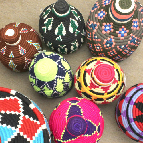 楽天市場】モロッコ ベルベルバスケット 蓋付き 小r01 手作り