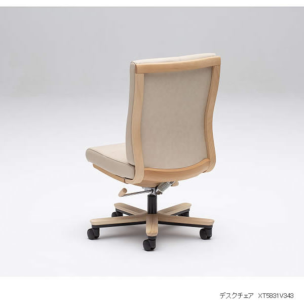 楽天市場】カリモク 書斎チェア 本革張デスクチェアー（ノー