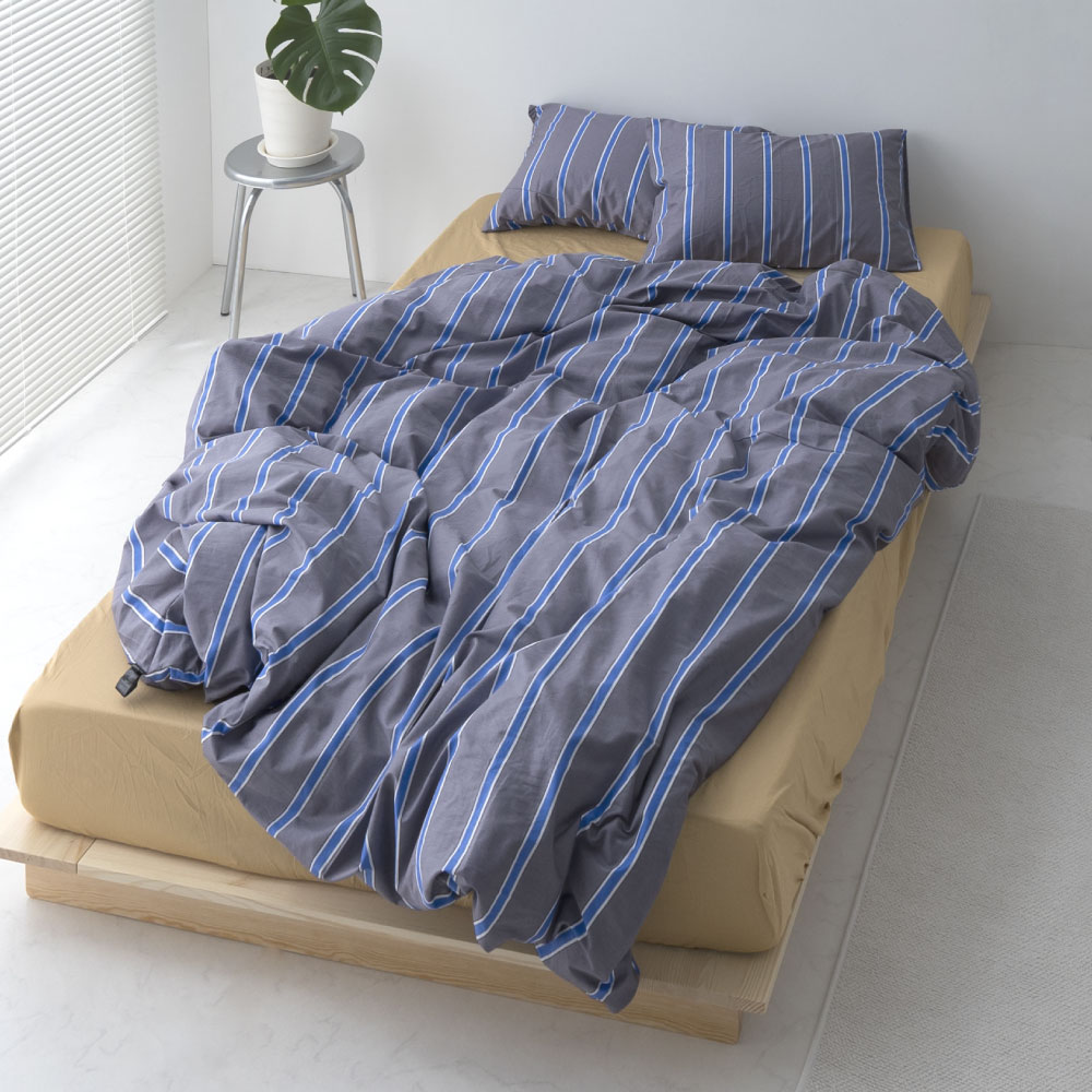 楽天市場】NERUS 正規品 布団カバー セット グレー ブルー ストライプ