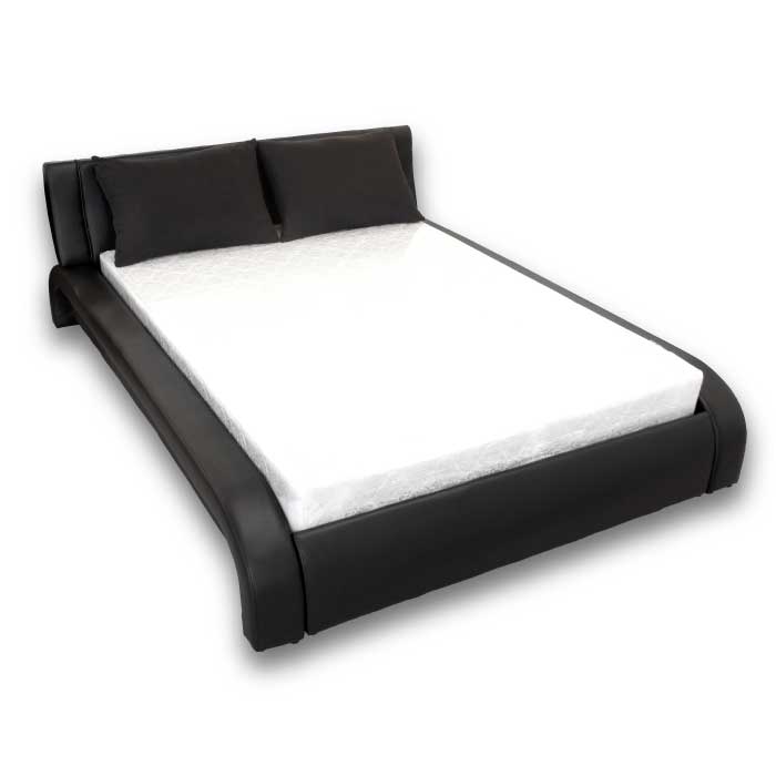 楽天市場】ダブルベッドフレーム 単品 レザー張りベッド モダン