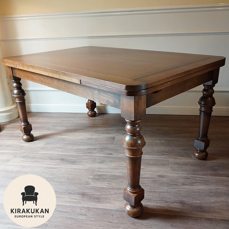 楽天市場】アンティーク家具調 ダイニングテーブル 伸縮 140-200 伸長