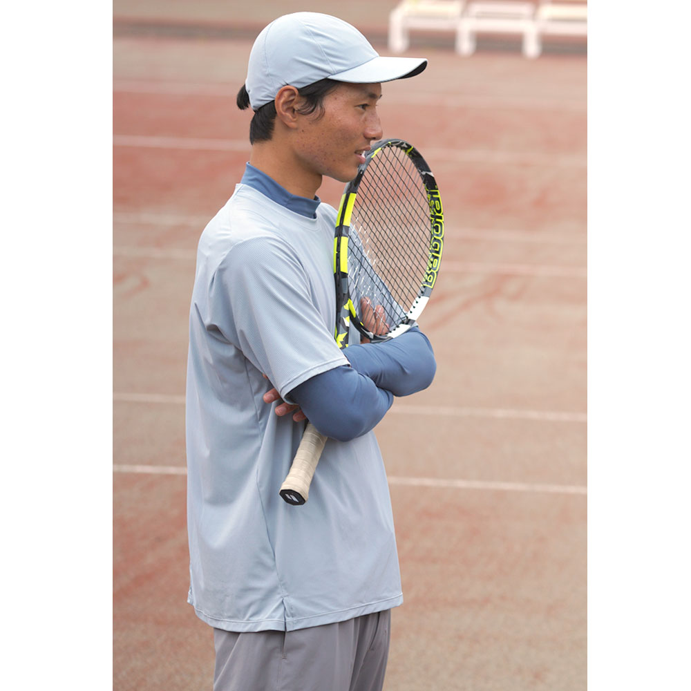 ellesse エレッセボアベスト Mサイズ ホワイト/ネイビーテニスウェア