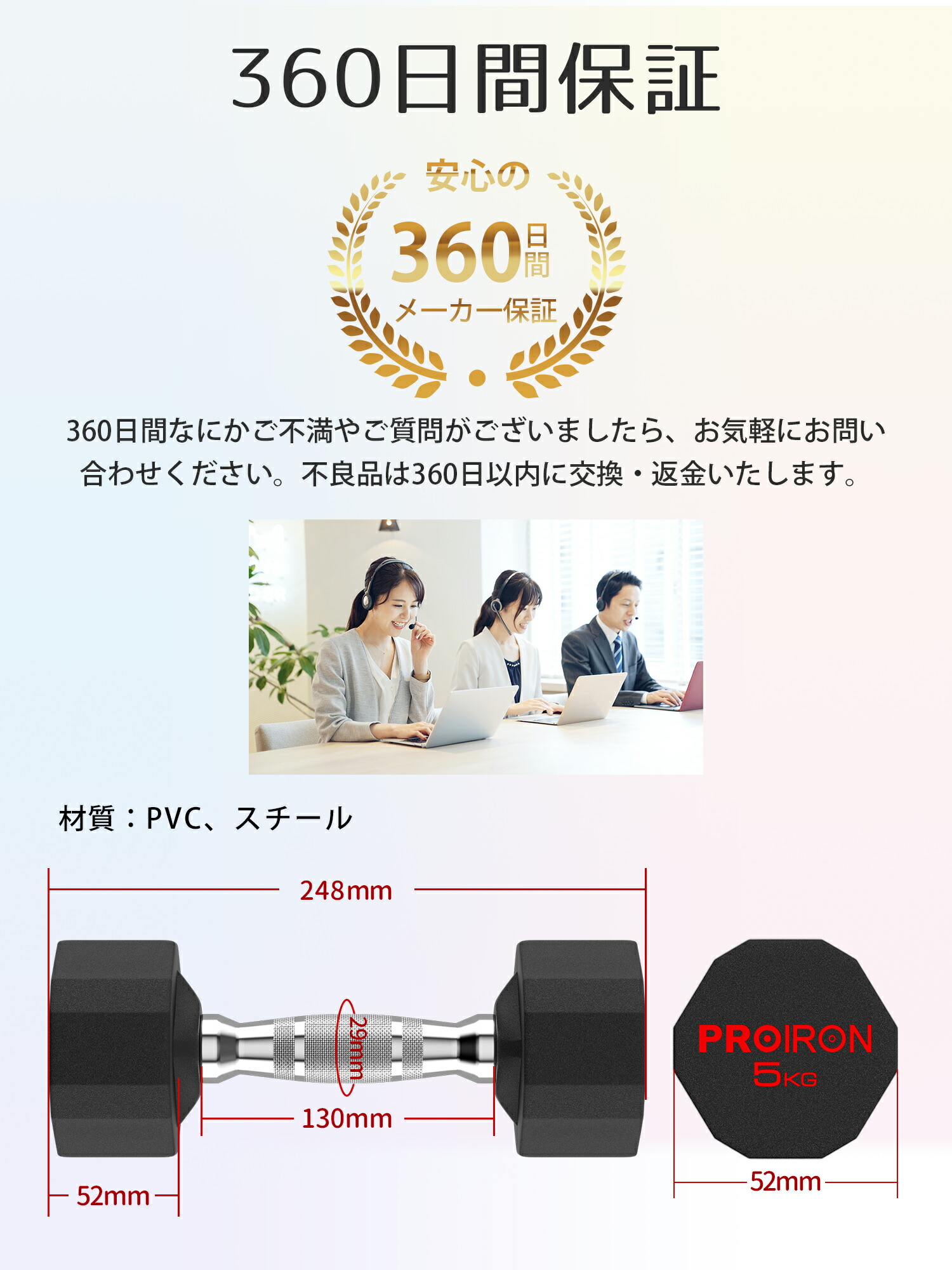 楽天市場】PROIRON ワンピース鋼 ダンベル だんべる 3kg 5kg 8kg 10kg