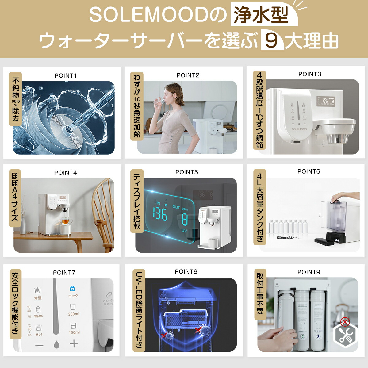 楽天市場】ウォーターサーバー 水素水生成器 卓上 小型 水道水