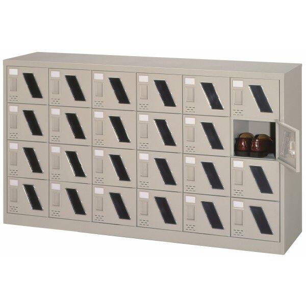楽天市場】【送料無料】 シューズロッカー 24人用 6列4段 扉付 錠無し