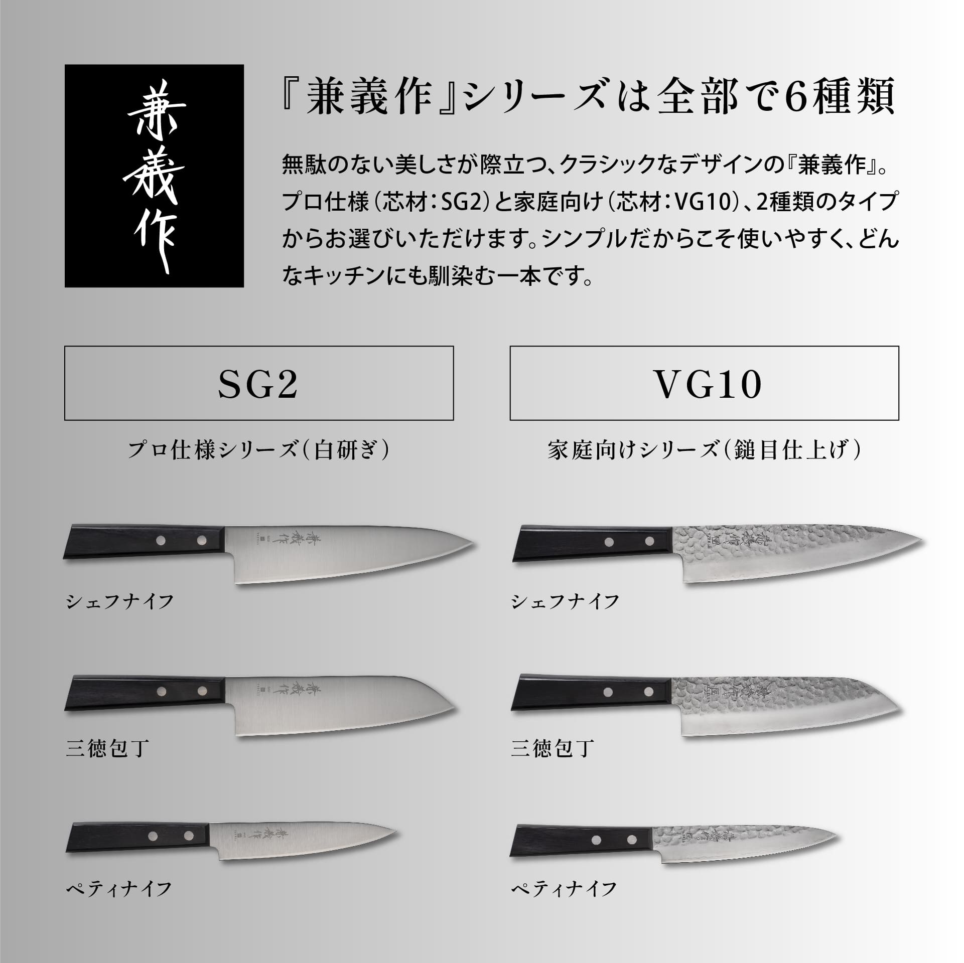 楽天市場】【ラッピング・送料無料】兼義作 VG10 鎚目 三徳包丁 万能