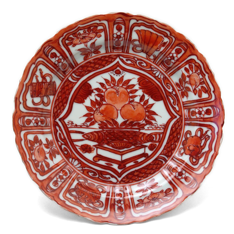 楽天市場】赤絵芙蓉手皿・小・砂高台・土山敬司《中皿・17.5cm》 : 和