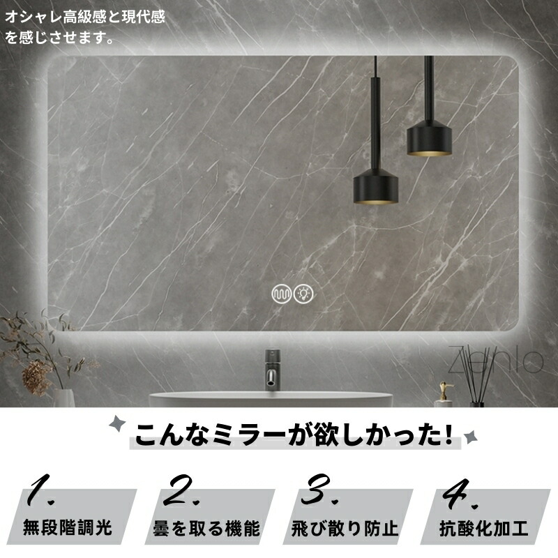 楽天市場】【ポイント15倍！】鏡 LEDライト 四角型 壁掛け ミラー 女優