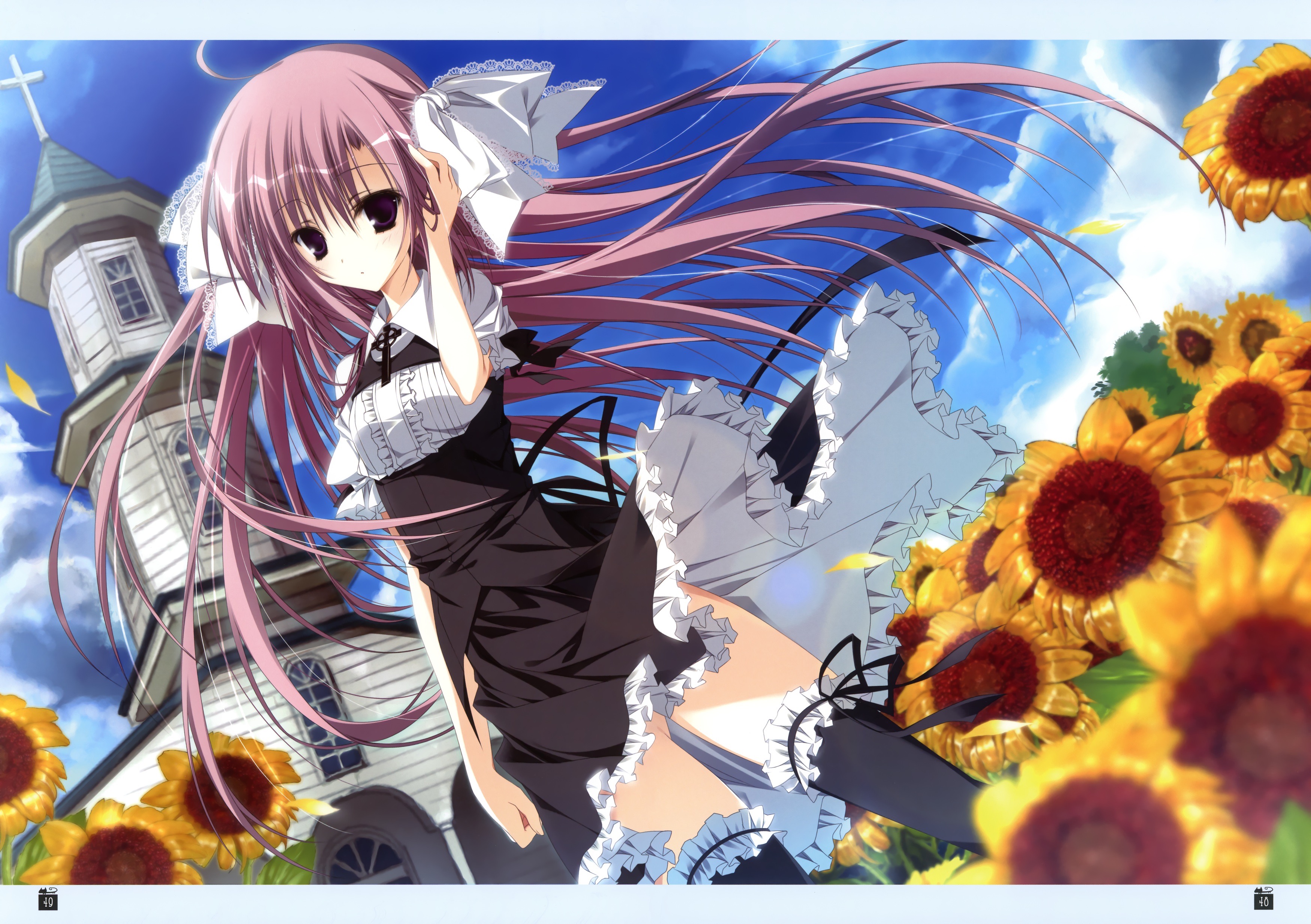 向日葵の教会と長い夏休み【夏咲詠】狗神煌 壁紙 | tsundora.com