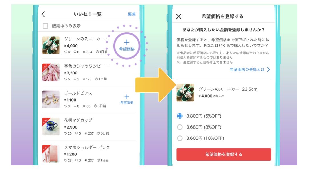 メルカリの希望価格とは？「〇〇円で買いたい人がいます」は無視して