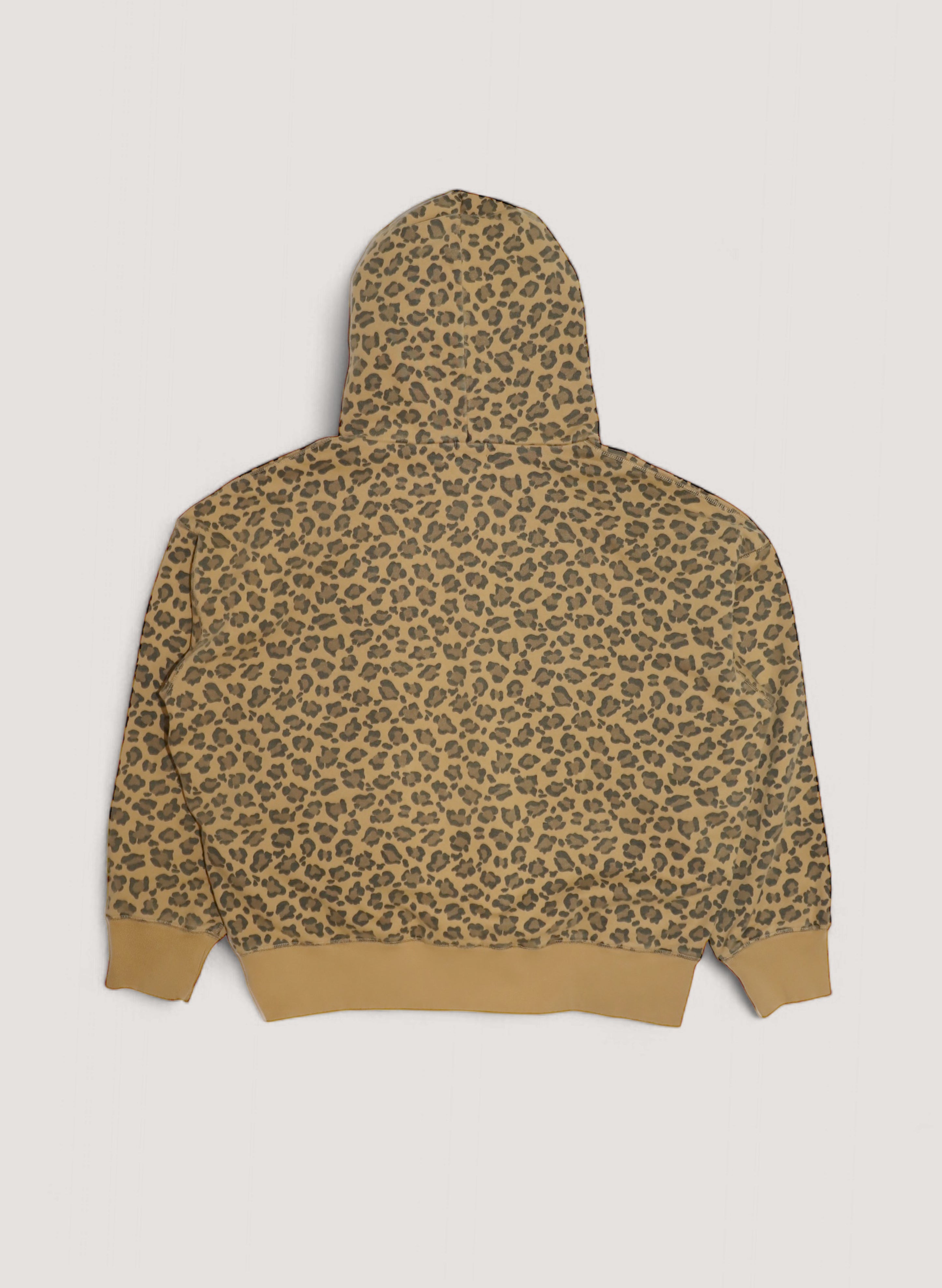 WOODBLOCK LEOPARD SWEAT HOODIE (WB-24AW-007)