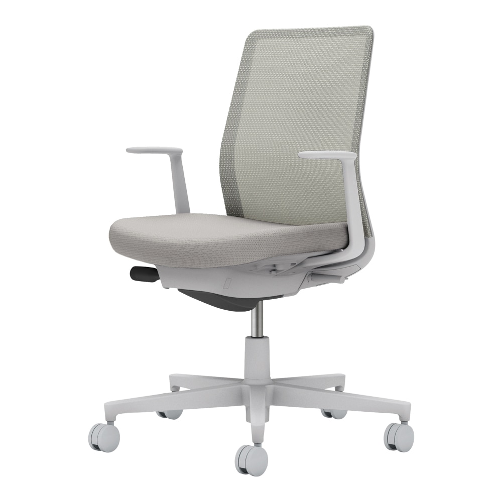 Monet モネット／背メッシュタイプ／L型肘／グレー脚／本体グレー／背