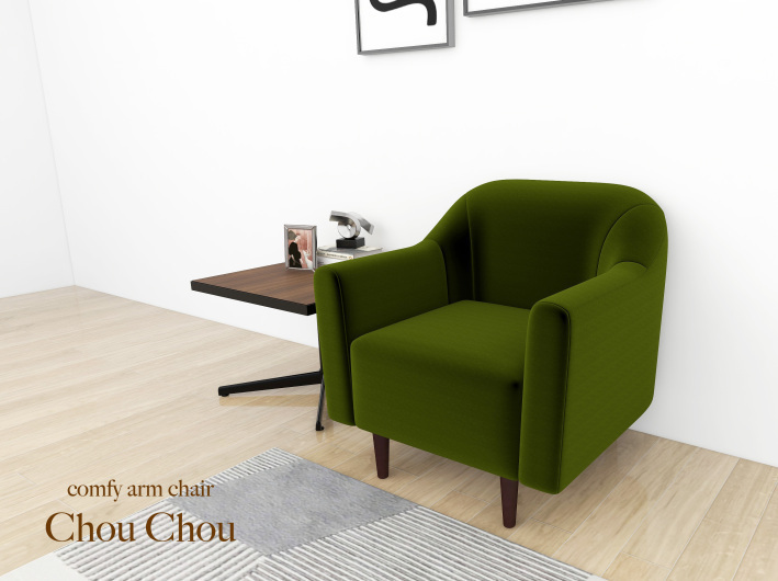 ベルベット調のレトロ 北欧風ソファ 1人掛け【Chou Chou モケット1P