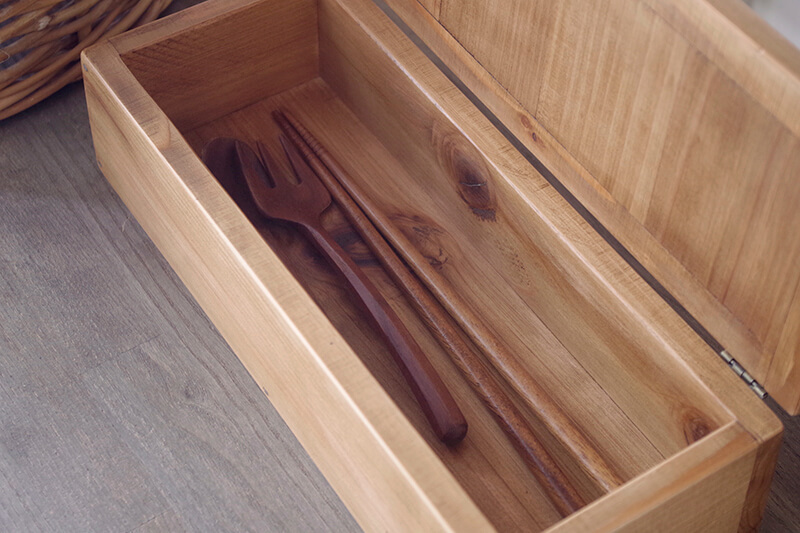 ヴィンテージ風木制カトラリーボックス｜カフェ風インテリア雑貨｜通販