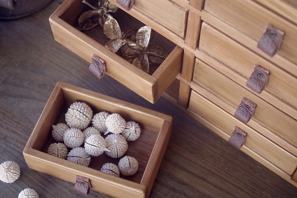 3列4段アンティーク風木製小引出し｜アンティーク風収納木箱｜通販