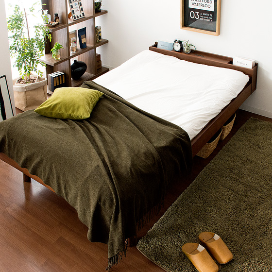 桐すのこベッド cube〔キューブ〕 フレーム単体 セミダブルサイズ