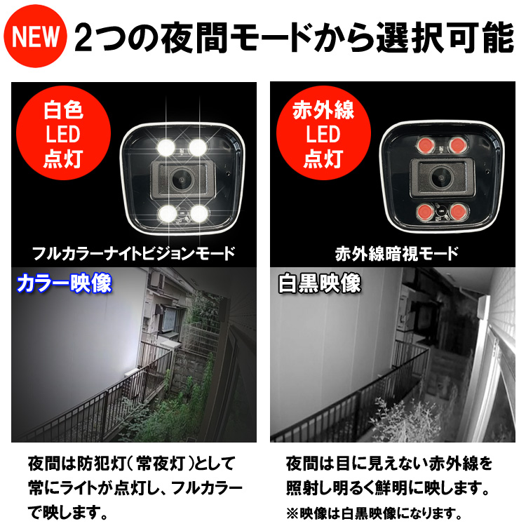 防犯カメラ マイク付き 屋外 録画機能付き 防水 カメラ4台セット