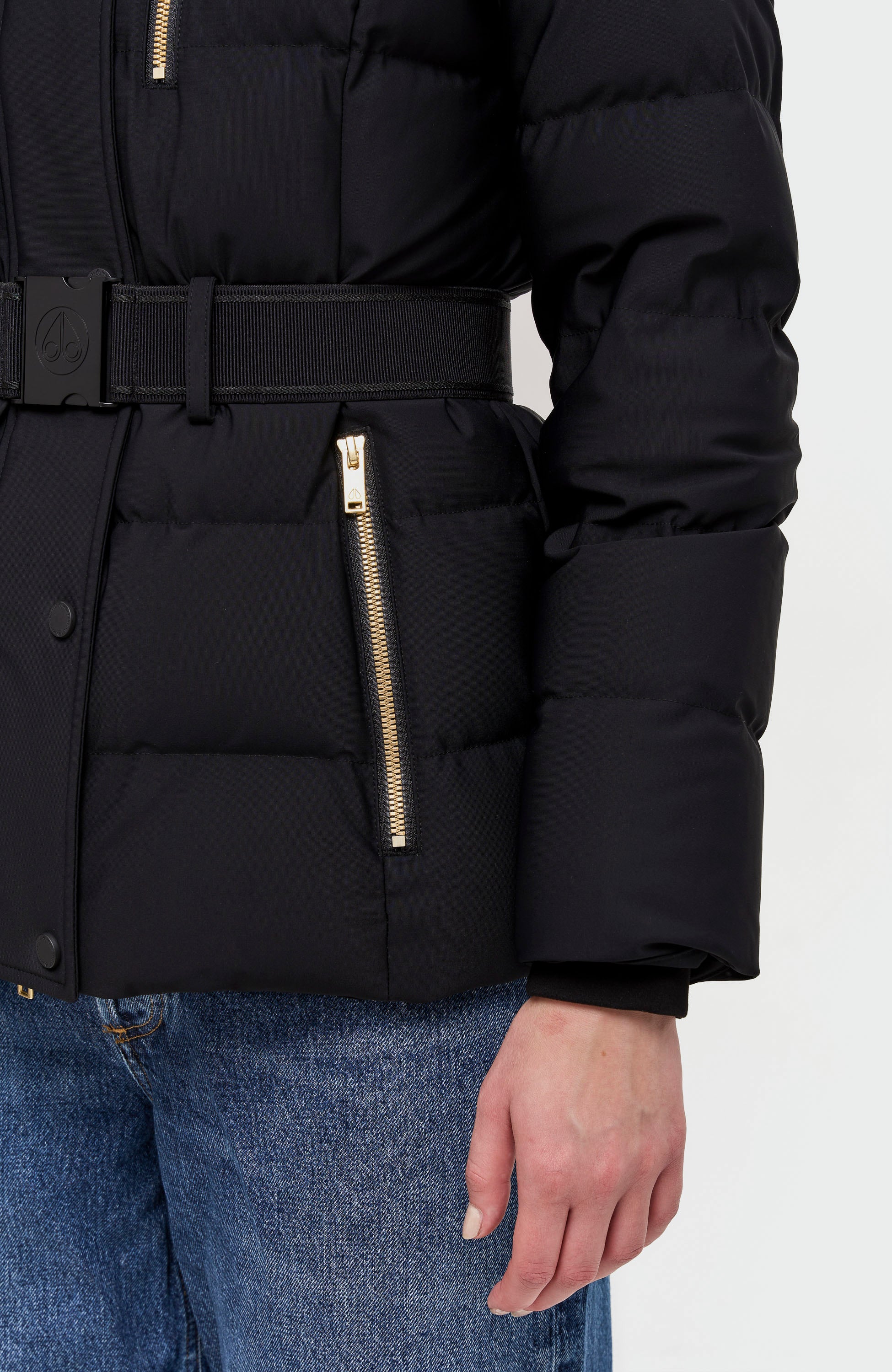 Gold-detail belted jacket CAMBRIA - Shop Online at BEIGE | BROWN