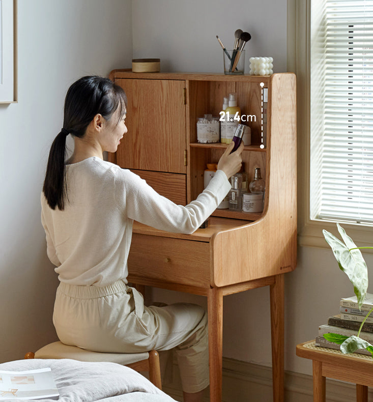 幅64テーブル 天然木 ドレッサー 鏡台 無垢材 y84d02