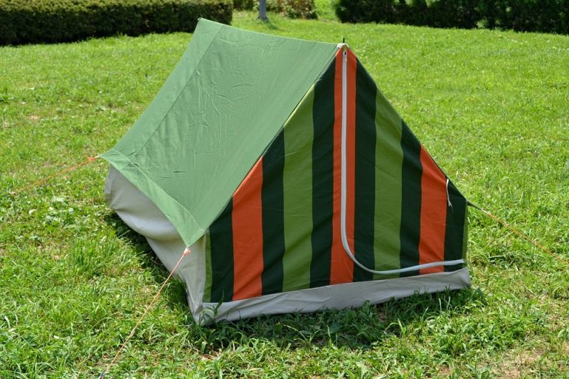 ドイツ/メーラーグリーンストライプAテント - ガジェットモード