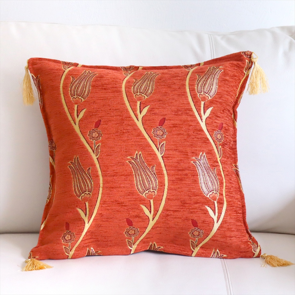 クッションカバー 45x45cm トルコデザイン シュニール素材のクッション