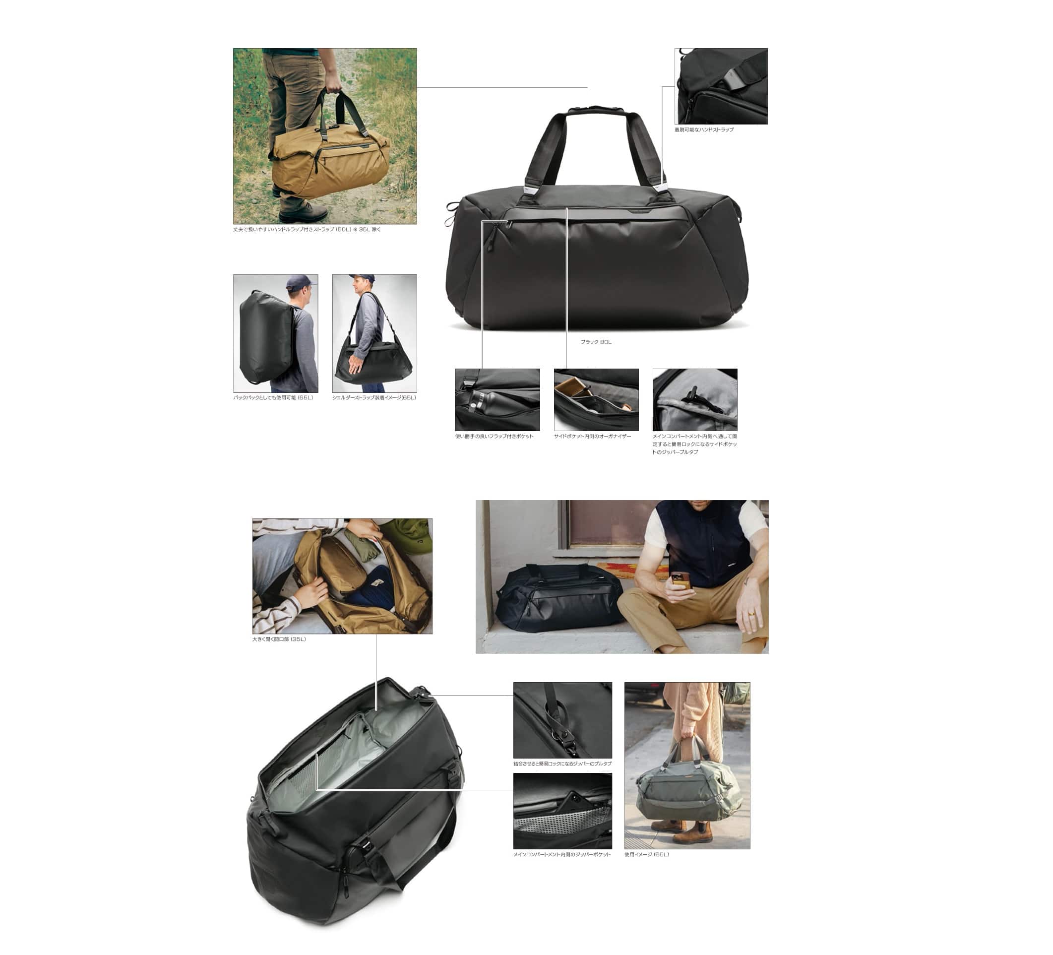 Peak Design(ピークデザイン) トラベル ダッフル 35L ブラック / BTRD