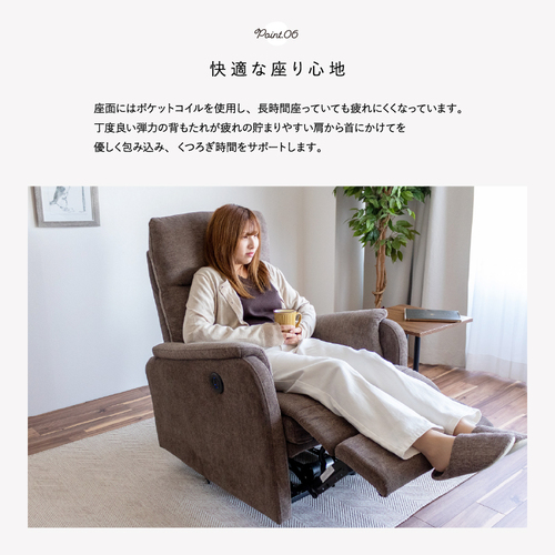 リヒト 電動リクライニングソファ 1人用 44273 KGB ソファー ダーク