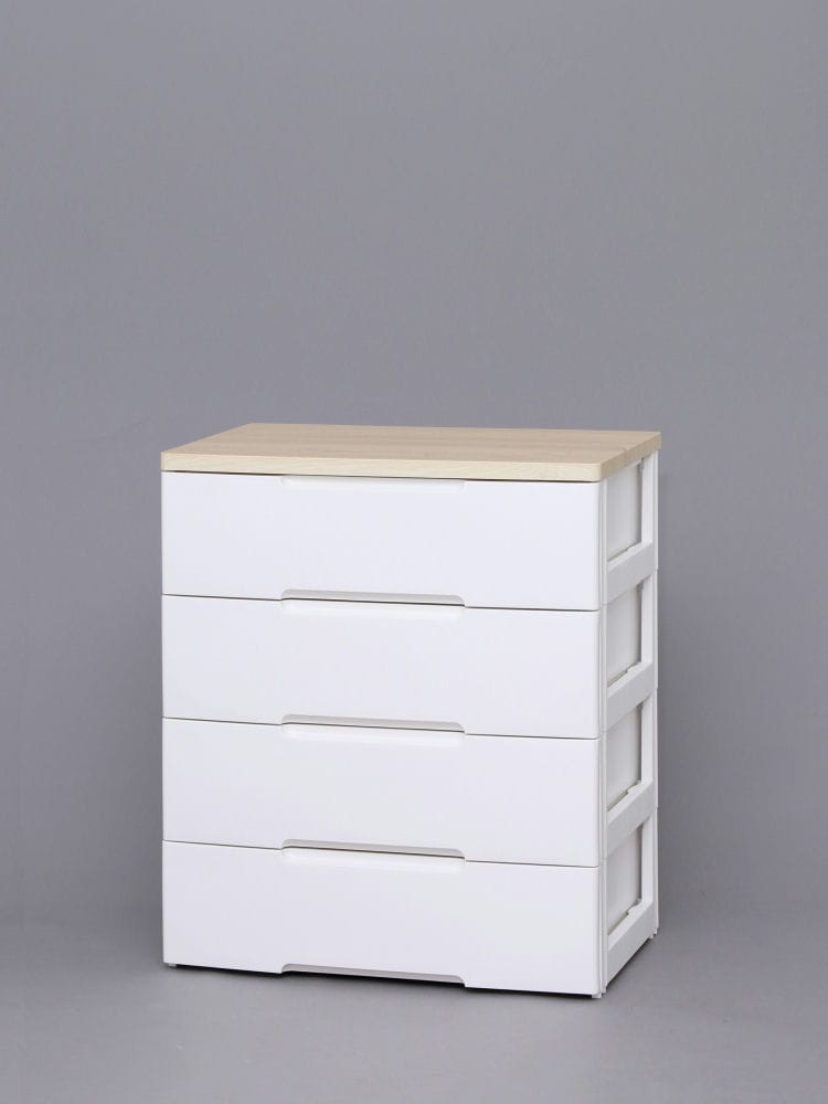 ウッドトップチェスト 幅56cm 7段 ホワイト HG－557 の通販