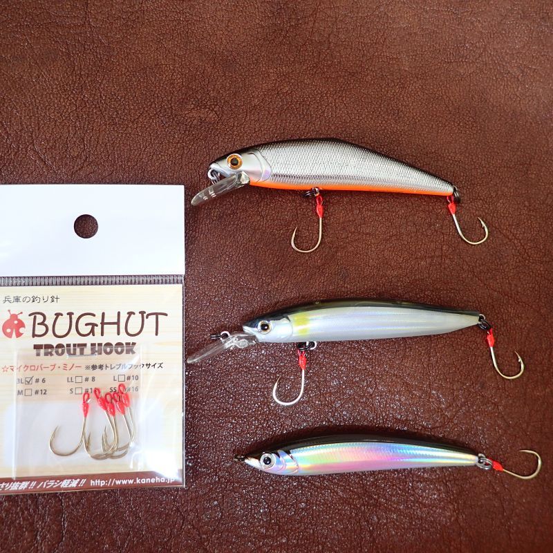 BUG HUT トラウトフック☆マイクロバーブミノー☆1Pac 5本入り