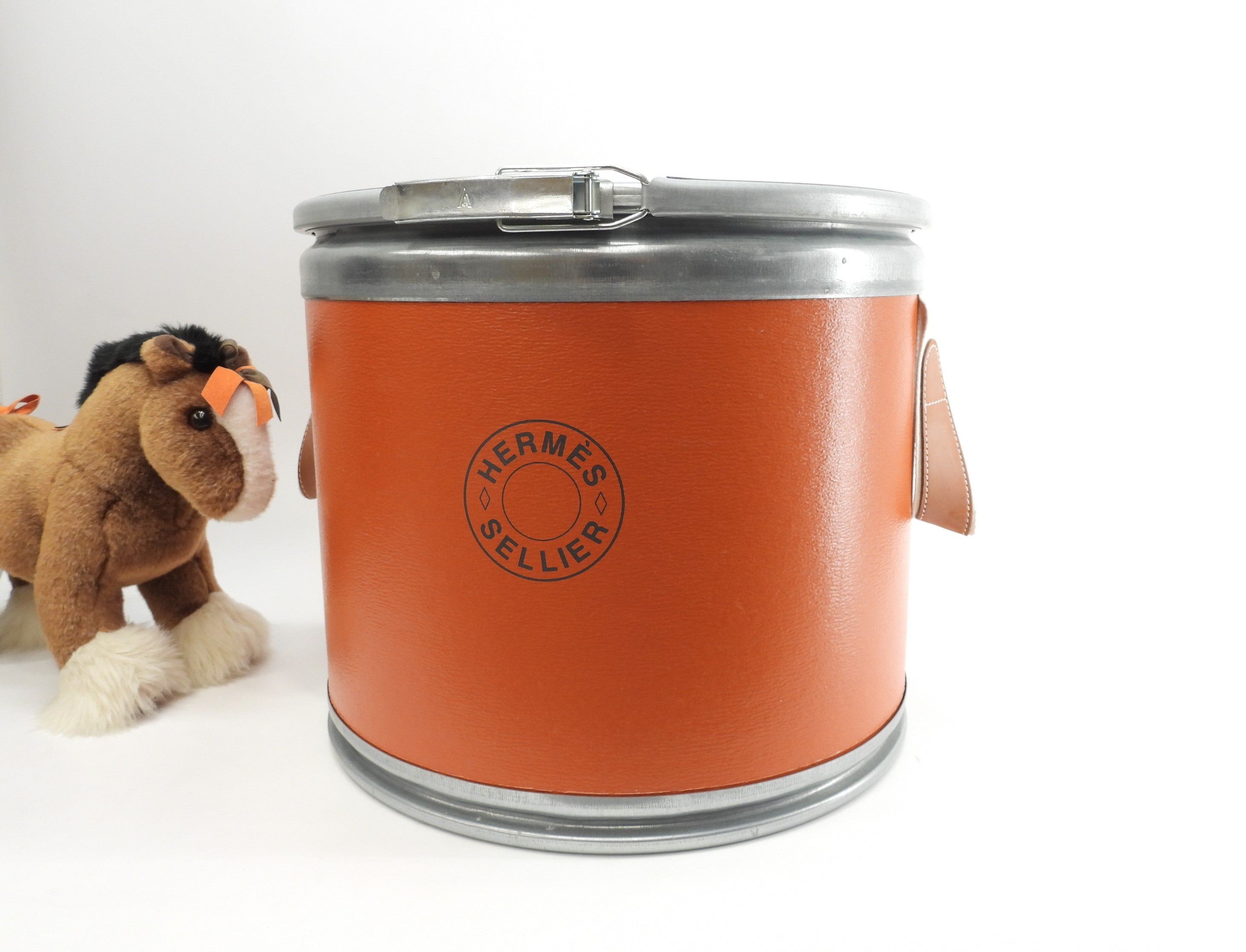 エルメス 収納ケース サドルボックス 橙 ドラム缶 おもちゃ箱 小物入