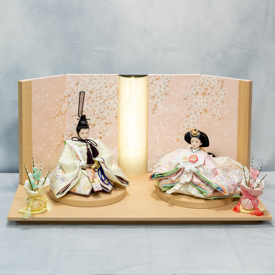 sirohuwa虹空雛 60cm 小三五桜染め枝垂れ親王飾りセット | 人形専門店