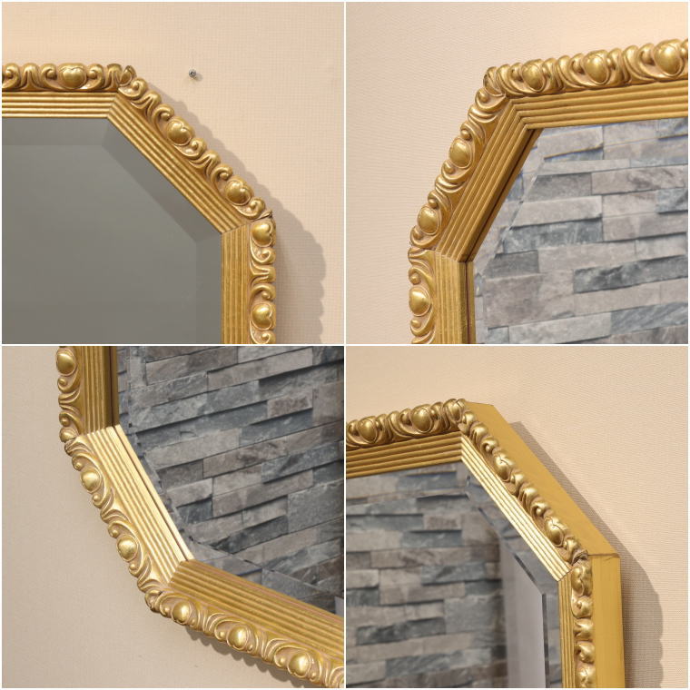 イタリア直輸入 アンティークゴールド仕上げ 58cmx49cm厚み4cm