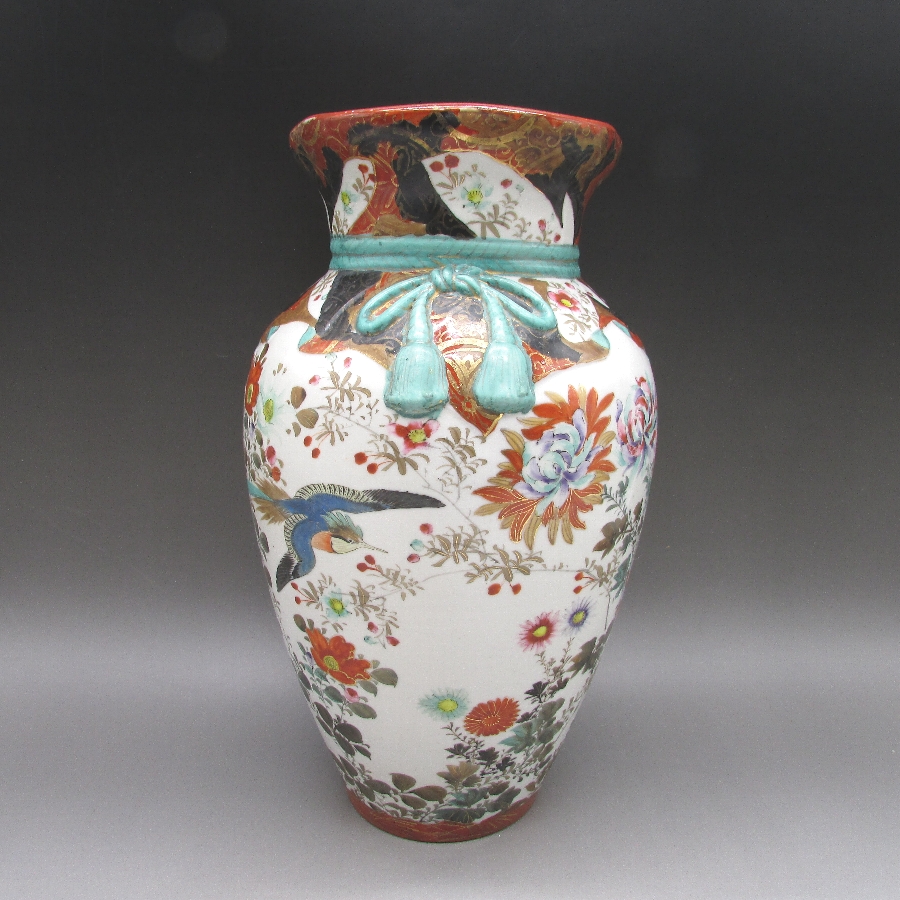 松村九助 花鳥文花瓶 - 敬誠アート [ 公式 ]
