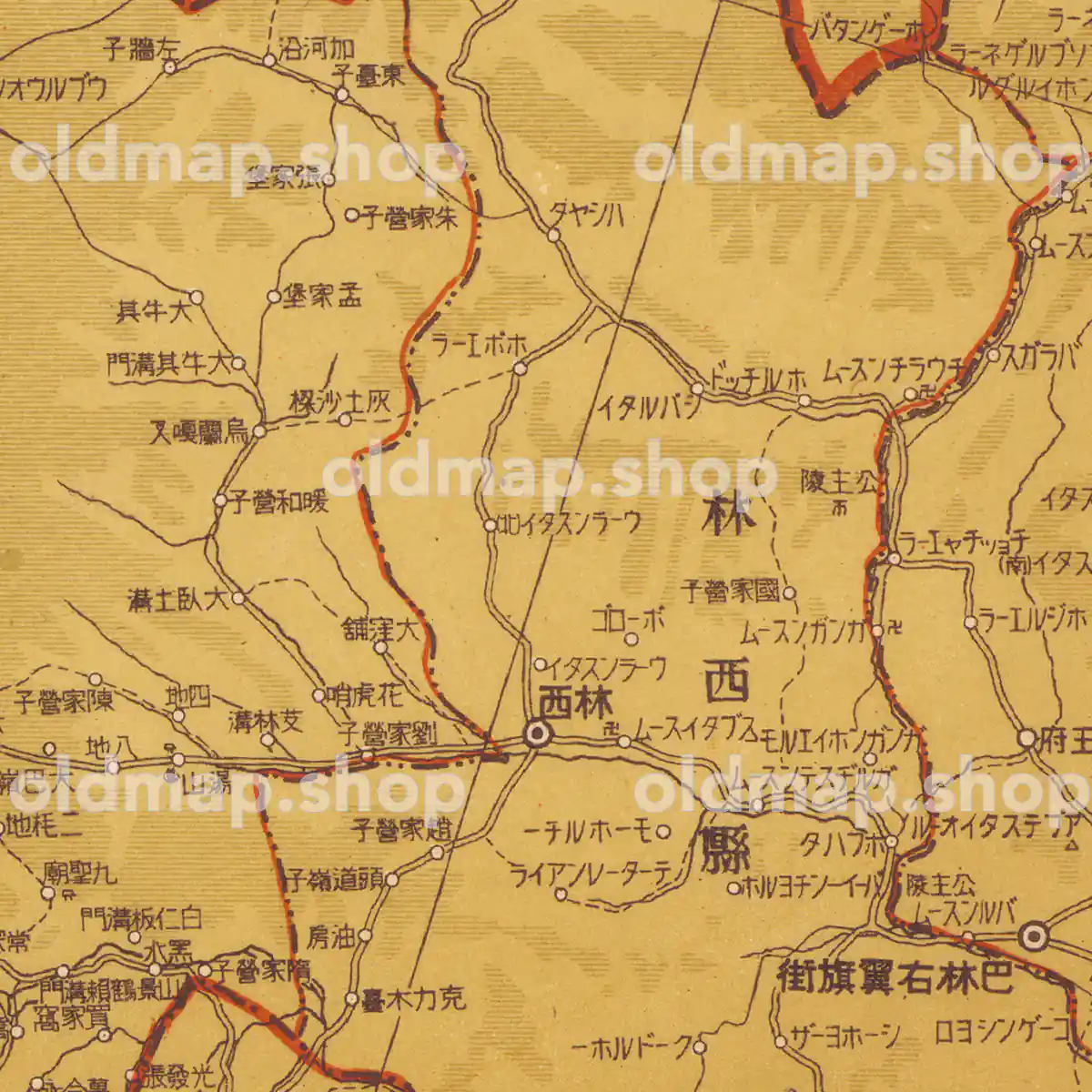 興安西省全図 19図 昭和18年(1943) – 満洲帝国分省地図 – 古地図素材