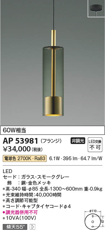 Koizumi コイズミ照明 LEDペンダント AP53981 | 商品紹介 | 照明器具の
