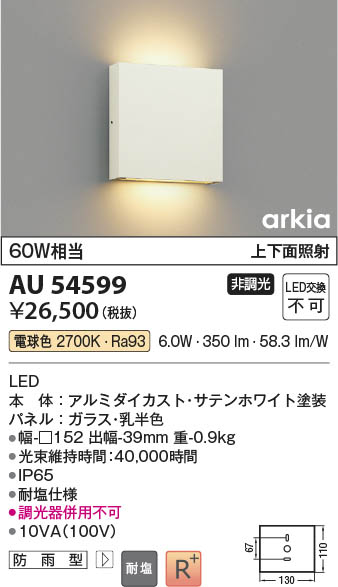 Koizumi コイズミ照明 LED防雨型ブラケット AU54599 | 商品紹介 | 照明