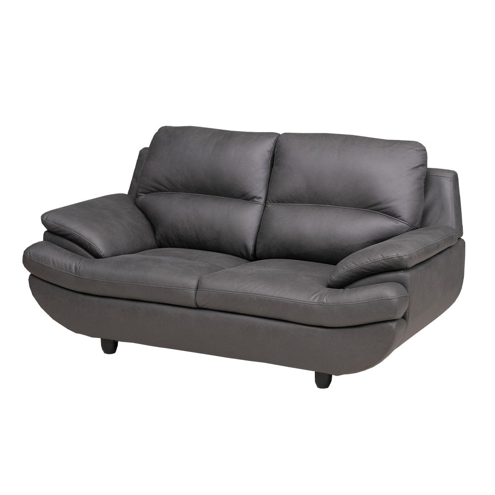 lushroom ソファ 2人掛け ファブリックレザー ハイバック ダークグレー