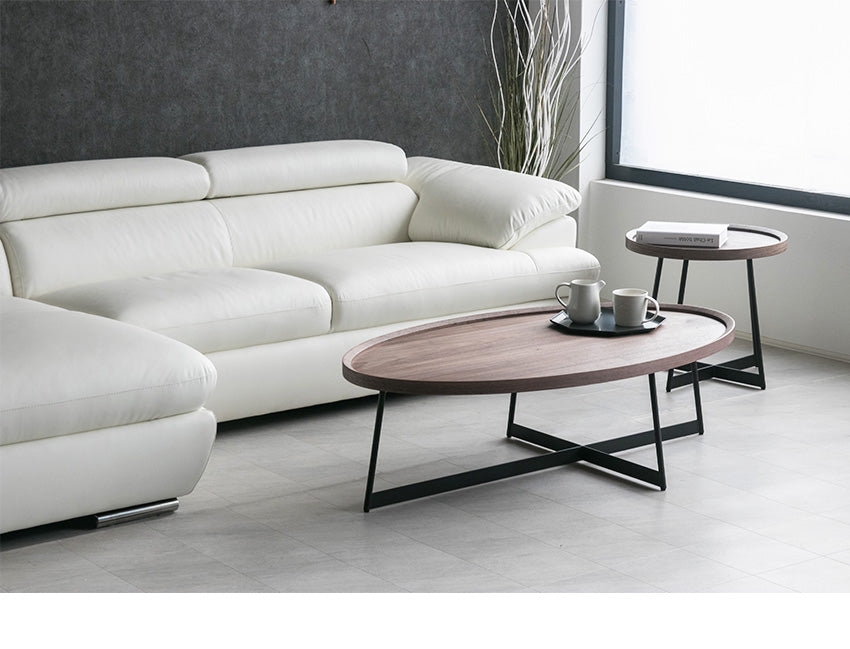 lushroom センターテーブル ウォールナット 突板 ローテーブル 楕円 幅