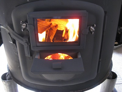 タマゴ型3面窓付薪ストーブ”FIRE SIDE”キャンプセット 商品